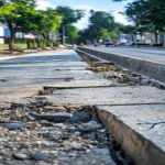Cordón cuneta de hormigón ejecutado en calle de loteo en Córdoba