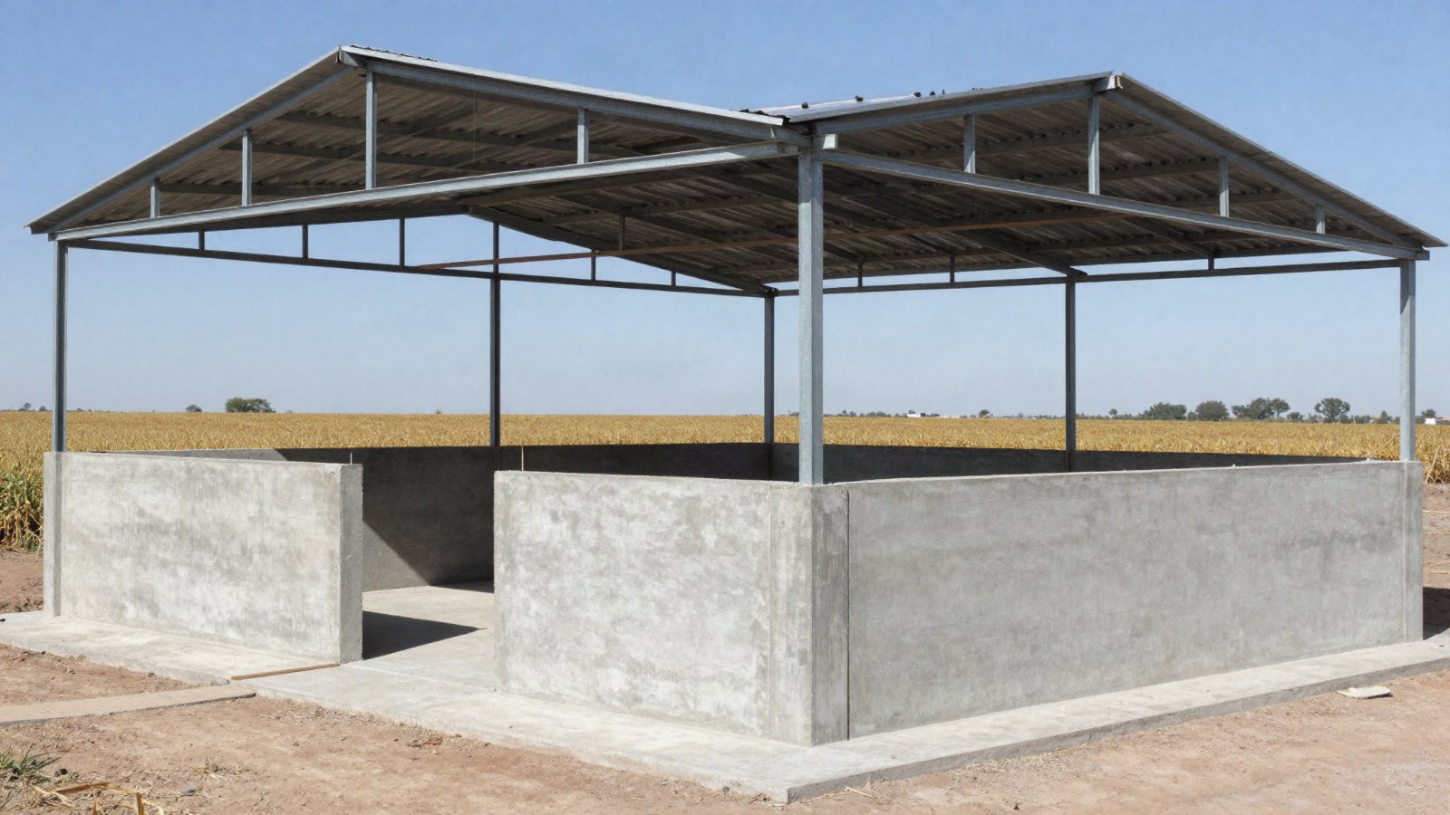 Estructura metálica vs hormigón para un galpón rural