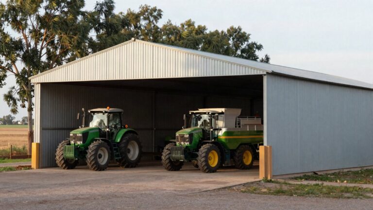 Galpón para maquinaria agrícola: medidas, platea y accesos