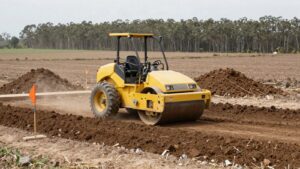 Movimiento de suelos para implantar un galpón en el campo