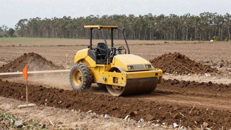 Movimiento de suelos para implantar un galpón en el campo